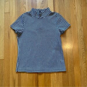 Reitmans Black and White Houndstooth Short Sleeve Top